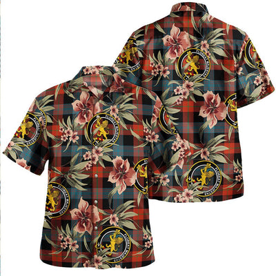 Brown (Broun) Ancient Tartan Clan Crest Badge Aloha Hawaiian Shirt Tropical Old Style QV17