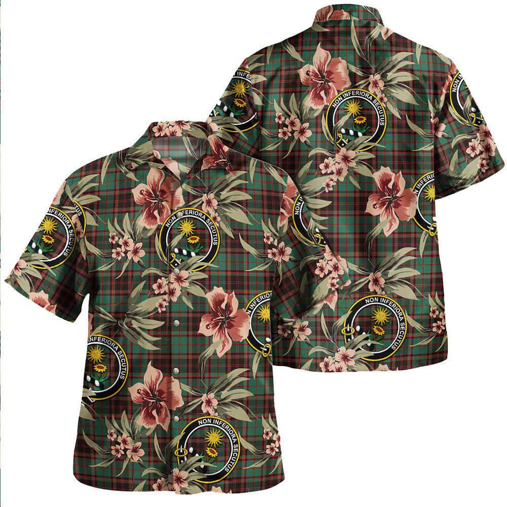 Buchan Ancient Tartan Clan Crest Badge Aloha Hawaiian Shirt Tropical Old Style CW96 Buchan Ancient Tartan Tartan Today   