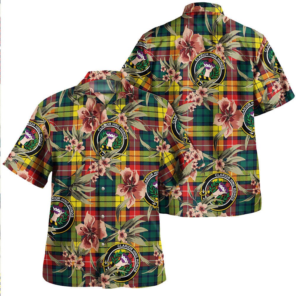Buchanan Modern Tartan Clan Crest Badge Aloha Hawaiian Shirt Tropical Old Style BT15 Buchanan Modern Tartan Tartan Today   
