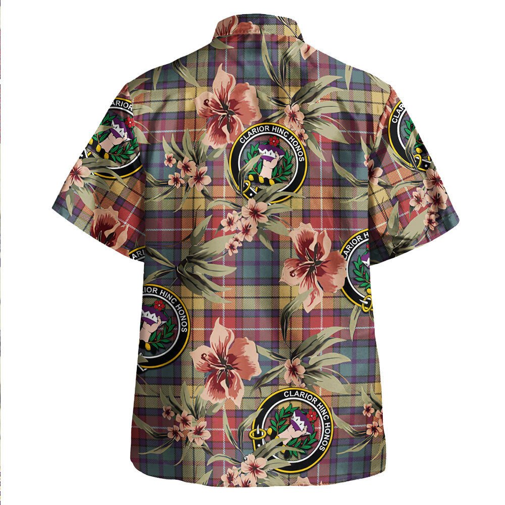 Buchanan Weathered Tartan Clan Crest Badge Aloha Hawaiian Shirt Tropical Old Style AW85 Buchanan Weathered Tartan Tartan Today   
