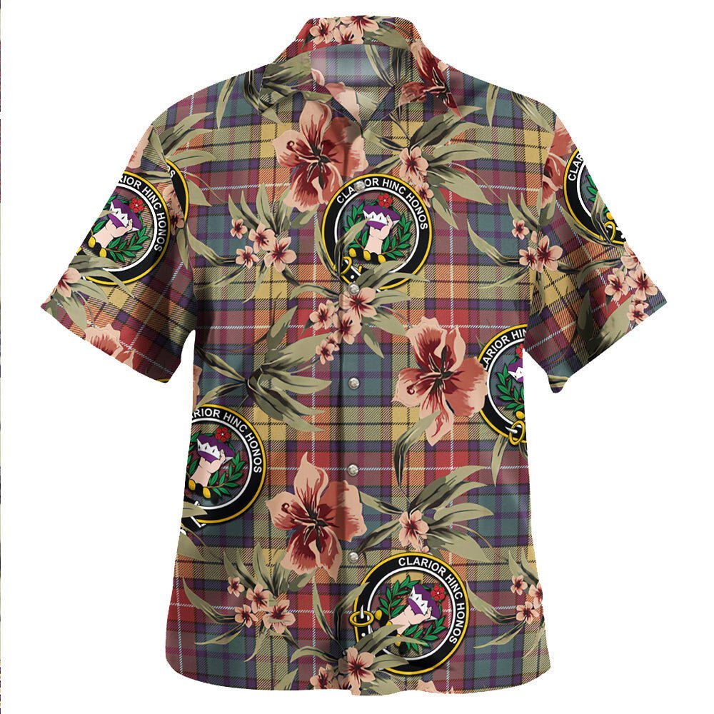 Buchanan Weathered Tartan Clan Crest Badge Aloha Hawaiian Shirt Tropical Old Style AW85 Buchanan Weathered Tartan Tartan Today   