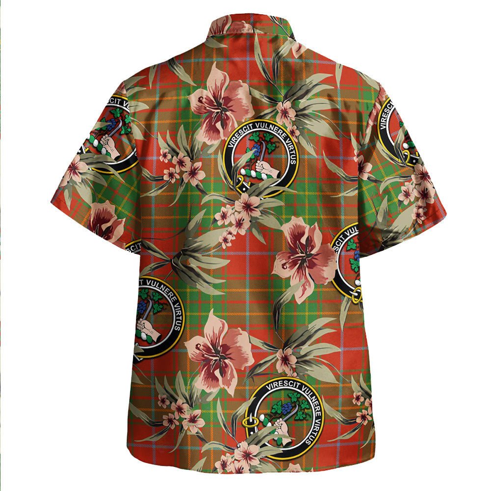 Burnett Ancient Tartan Clan Crest Badge Aloha Hawaiian Shirt Tropical Old Style GK15 Burnett Ancient Tartan Tartan Today   