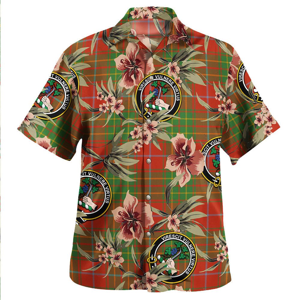 Burnett Ancient Tartan Clan Crest Badge Aloha Hawaiian Shirt Tropical Old Style GK15 Burnett Ancient Tartan Tartan Today   