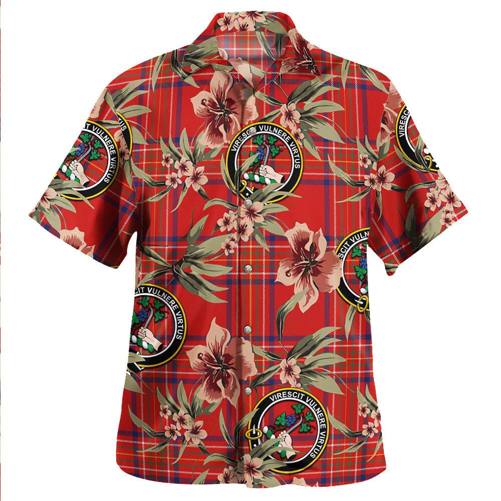 Burnett of Leys Modern Tartan Clan Crest Badge Aloha Hawaiian Shirt Tropical Old Style TI50 Burnett of Leys Modern Tartan Tartan Today   