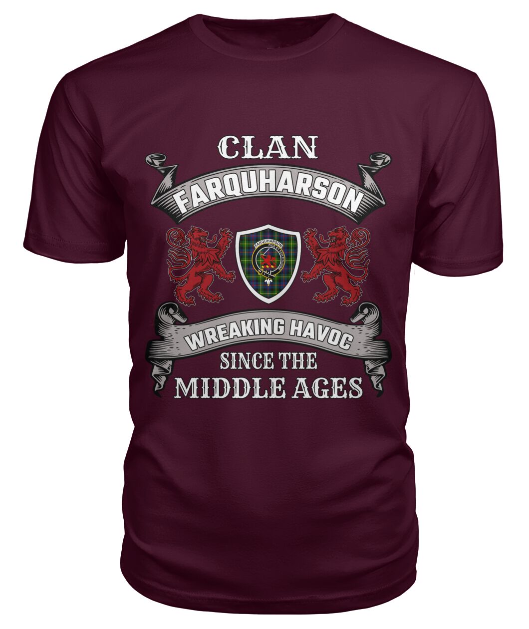 Clan Farquharson Family Tartan 2D T-shirt DV84 Farquharson Tartan Clan Tartan T-Shirt Maroon S Farquharson Tartan Clan
