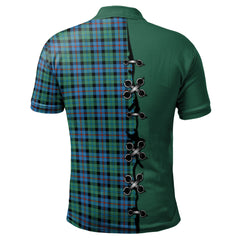 Clan Campbell of Cawdor Ancient Tartan Polo Shirt - Lion Rampant And Celtic Thistle Style JS85 Campbell of Cawdor Ancient Tartan Tartan Polo   