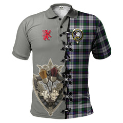 Clan Campbell of Cawdor Dress Tartan Polo Shirt - Lion Rampant And Celtic Thistle Style JX67 Campbell of Cawdor Dress Tartan Tartan Polo   