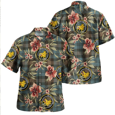 Campbell of Glenlyon Weathered 2 Tartan Clan Crest Badge Aloha Hawaiian Shirt Tropical Old Style XN74