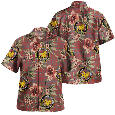 Campbell of Loudon Plaid Weathered 2 Tartan Clan Crest Badge Aloha Hawaiian Shirt Tropical Old Style ZX87
