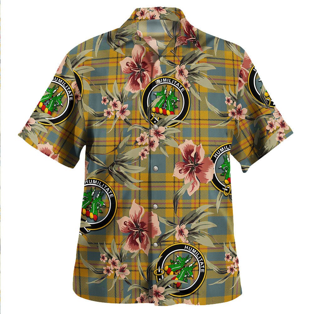 Carlisle (Carlill) Weathered Tartan Clan Crest Badge Aloha Hawaiian Shirt Tropical Old Style CQ18 Carlisle (Carlill) Weathered Tartan Tartan Today   
