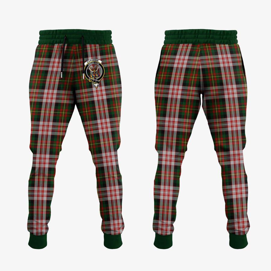 Clan Carnegie Dress Tartan Crest Jogger Sweatpants VW38 Clan Carnegie Tartan Today   