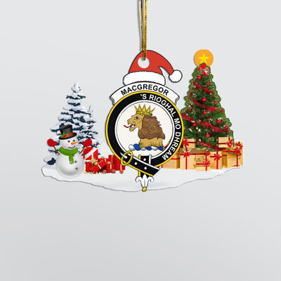 Clan MacGregor Crest Tartan Acrylic Christmas Ornament LC59