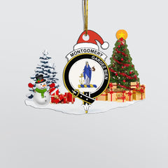 Clan Montgomery Crest Tartan Acrylic Christmas Ornament PR28 Montgomery Tartan Tartan Christmas   