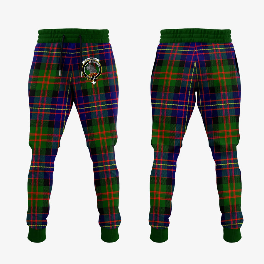Clan Chalmers Modern Tartan Crest Jogger Sweatpants