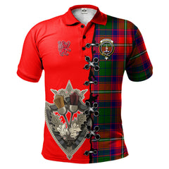 Clan Charteris Tartan Polo Shirt - Lion Rampant And Celtic Thistle Style IY85 Charteris Tartan Tartan Polo   