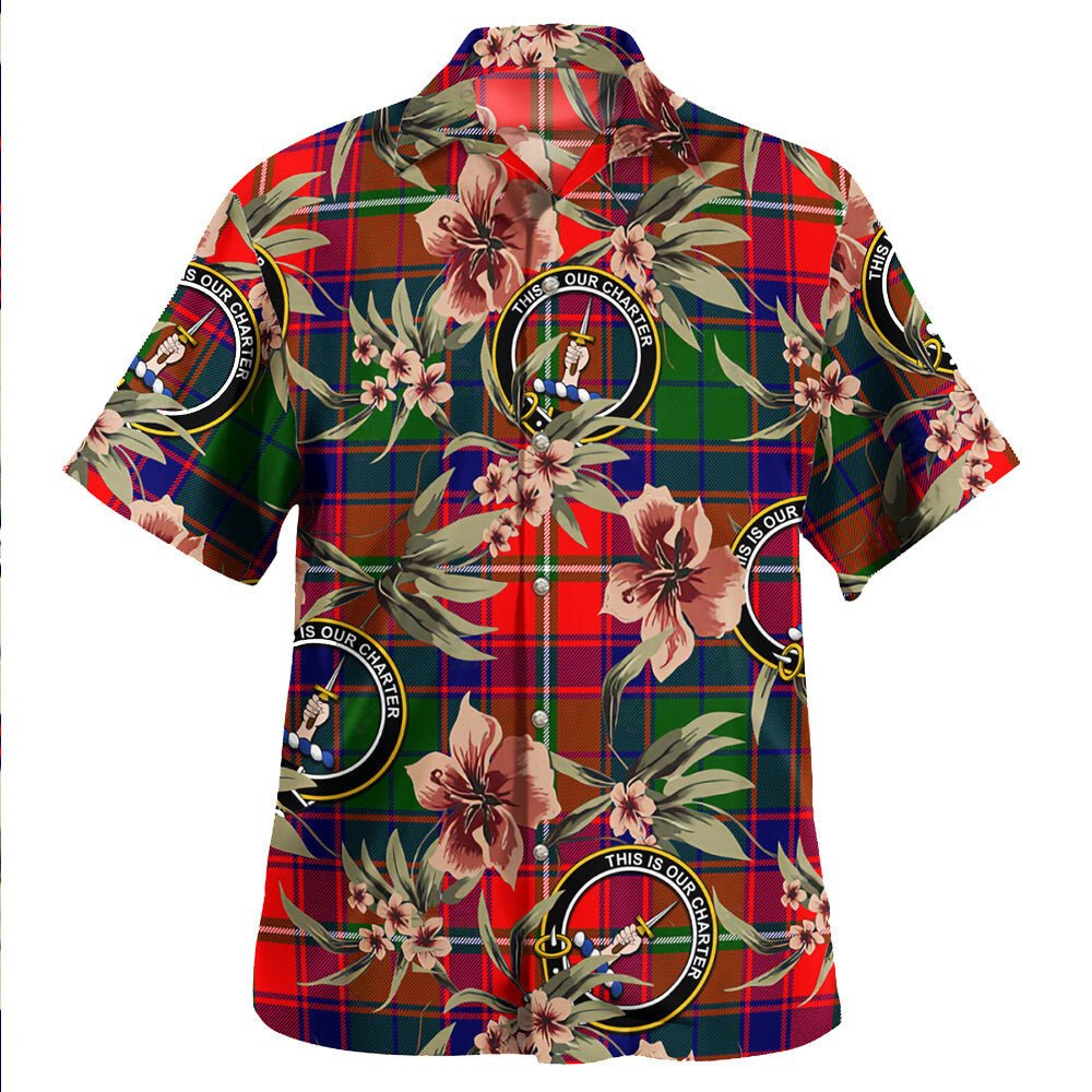 Charteris District Tartan Clan Crest Badge Aloha Hawaiian Shirt Tropical Old Style WR40 Charteris District Tartan Tartan Today   