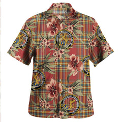 Chattan Weathered Tartan Clan Crest Badge Aloha Hawaiian Shirt Tropical Old Style WN35 Chattan Weathered Tartan Tartan Today   