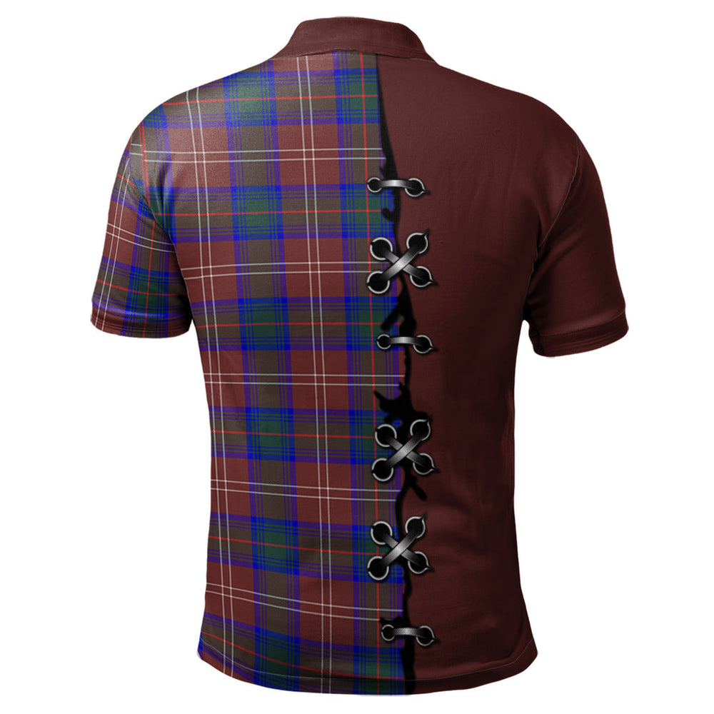 Clan Chisholm Hunting Modern Tartan Polo Shirt - Lion Rampant And Celtic Thistle Style IS14 Chisholm Hunting Modern Tartan Tartan Polo   