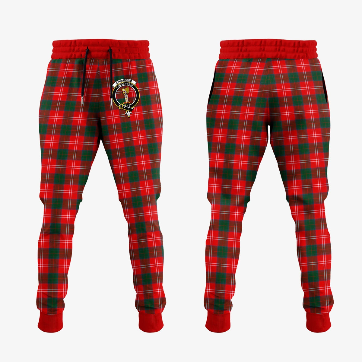 Clan Chisholm Modern Tartan Crest Jogger Sweatpants ST65 Clan Chisholm Tartan Today   