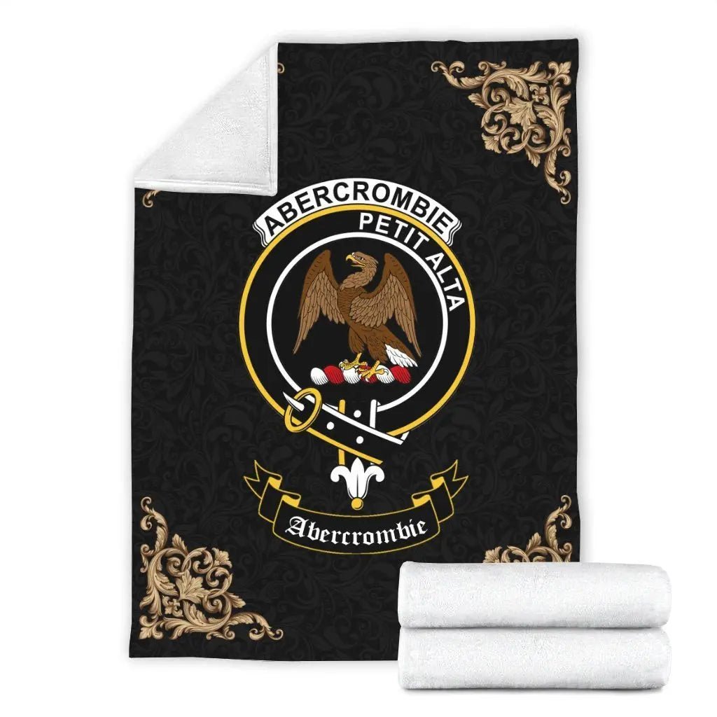 Clan Abercrombie Crest Tartan Premium Blanket Black ET73 Clan Abercrombie Tartan Today   