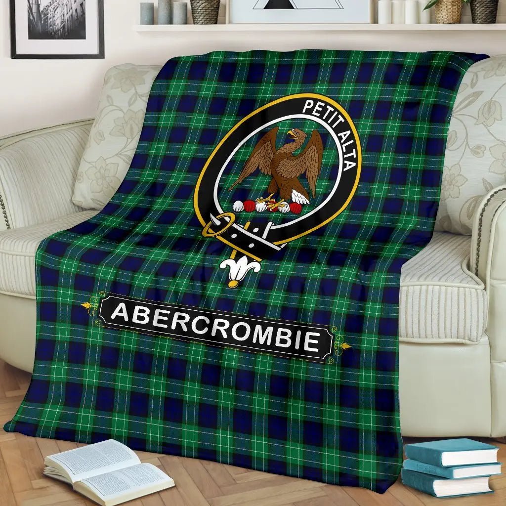 Clan Abercrombie family Tartan Crest Blanket 3 Sizes PJ85 Clan Abercrombie Tartan Today   