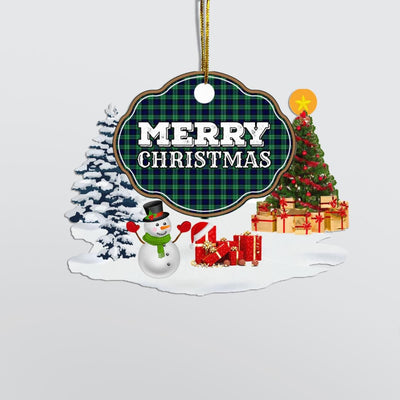 Clan Abercrombie Modern "Merry Christmas" Tartan Acrylic Ornament MM48