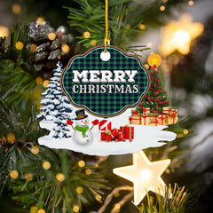 Clan Abercrombie Modern "Merry Christmas" Tartan Acrylic Ornament MM48 Abercrombie Modern Tartan Tartan Christmas   