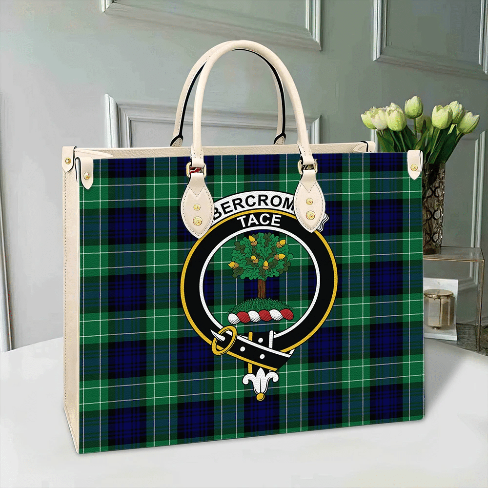 Clan Abercrombie Tartan Crest Leather Bag JC13 Clan Abercrombie Tartan Today   