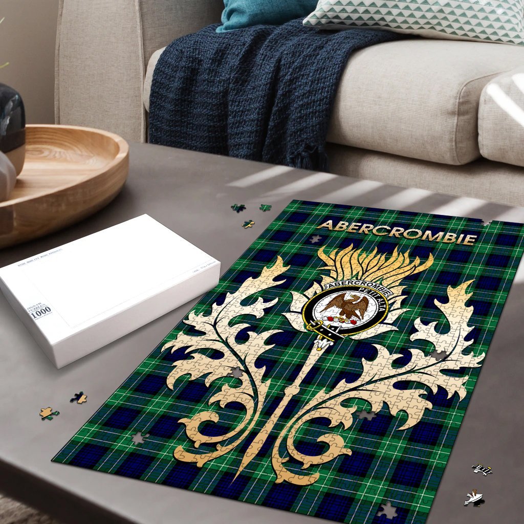 Clan Abercrombie Tartan Crest Thistle Jigsaw Puzzles Gift For Family VW63 Clan Abercrombie Tartan Today   