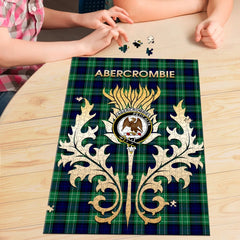 Clan Abercrombie Tartan Crest Thistle Jigsaw Puzzles Gift For Family VW63 Clan Abercrombie Tartan Today   