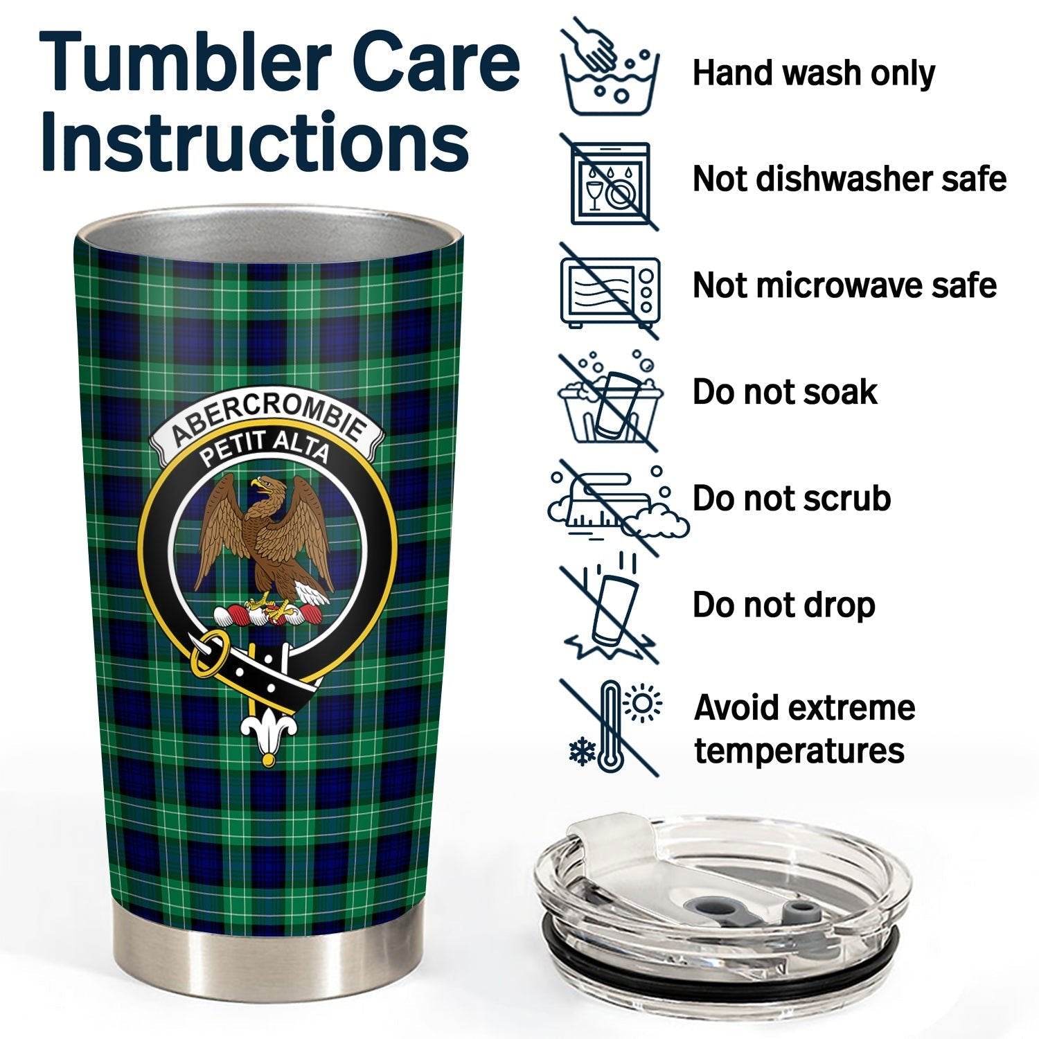 Clan Abercrombie Tartan Crest Tumbler RG44 Clan Abercrombie Tartan Today   