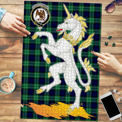 Clan Abercrombie Tartan Crest Unicorn Scotland Jigsaw Puzzles Gift For Family FI78