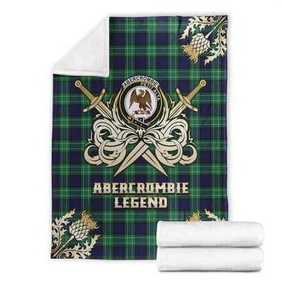 Clan Abercrombie Tartan Gold Courage Symbol Blanket VF18
