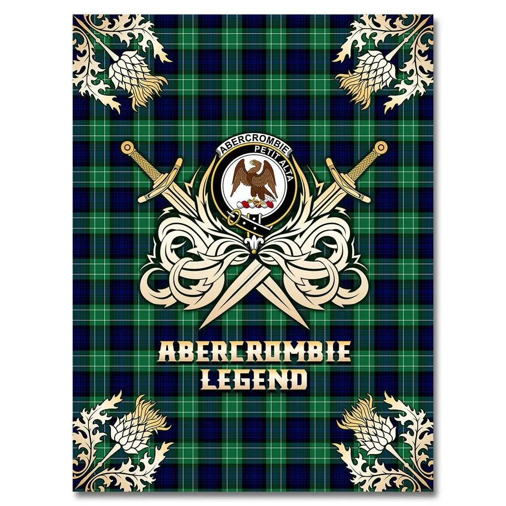 Clan Abercrombie Tartan Gold Courage Symbol Blanket VF18 Clan Abercrombie Tartan Today   