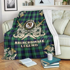 Clan Abercrombie Tartan Gold Courage Symbol Blanket VF18 Clan Abercrombie Tartan Today   