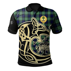Clan Abercrombie Tartan Polo Shirt Viking Wolf BC53 Abercrombie Tartan Tartan Polo   