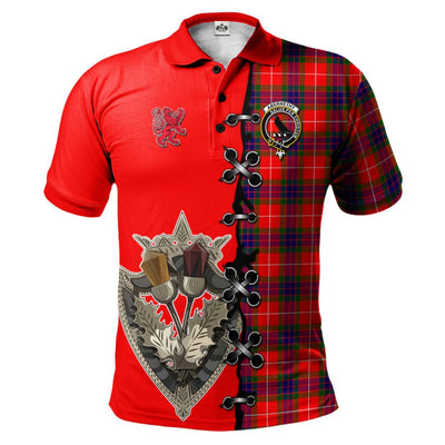 Clan Abernethy Tartan Polo Shirt - Lion Rampant And Celtic Thistle Style BG96