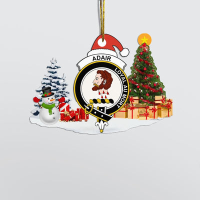 Clan Adair Crest Tartan Acrylic Christmas Ornament FT30