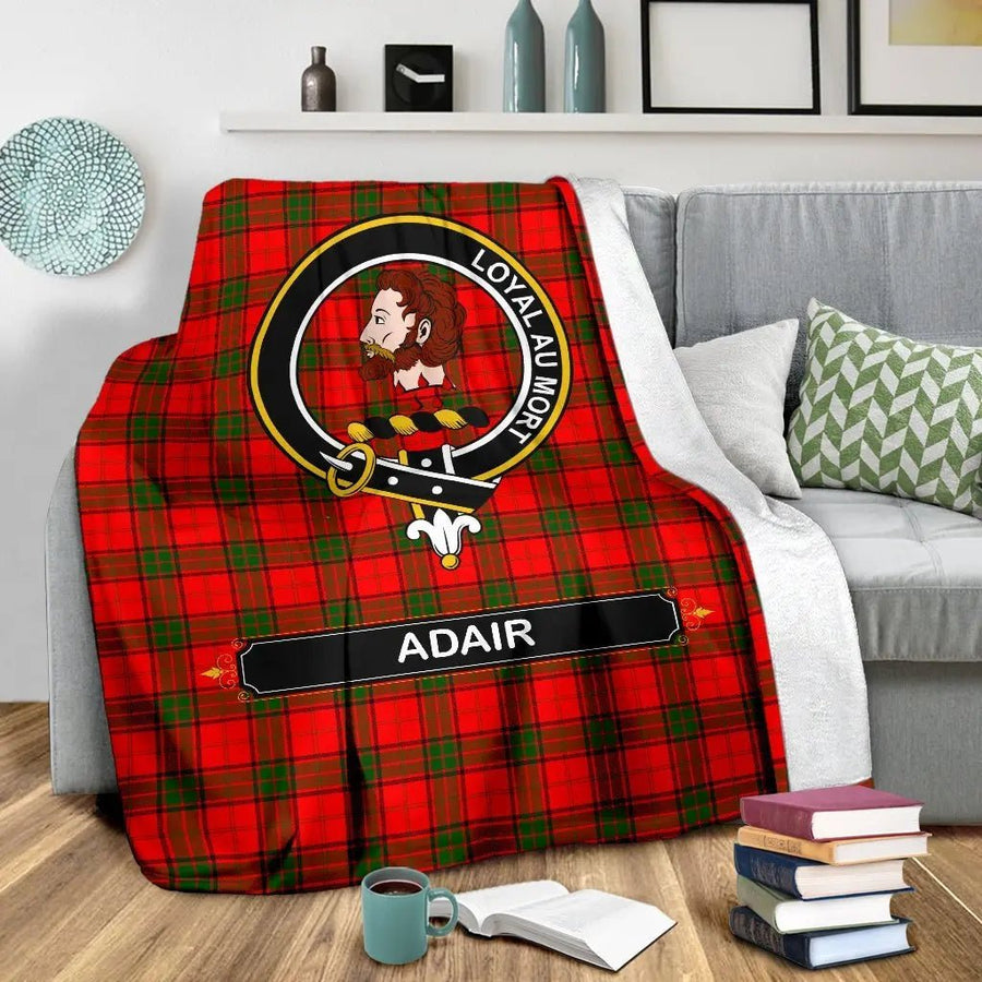 Clan Adair Family Tartan Crest Blanket