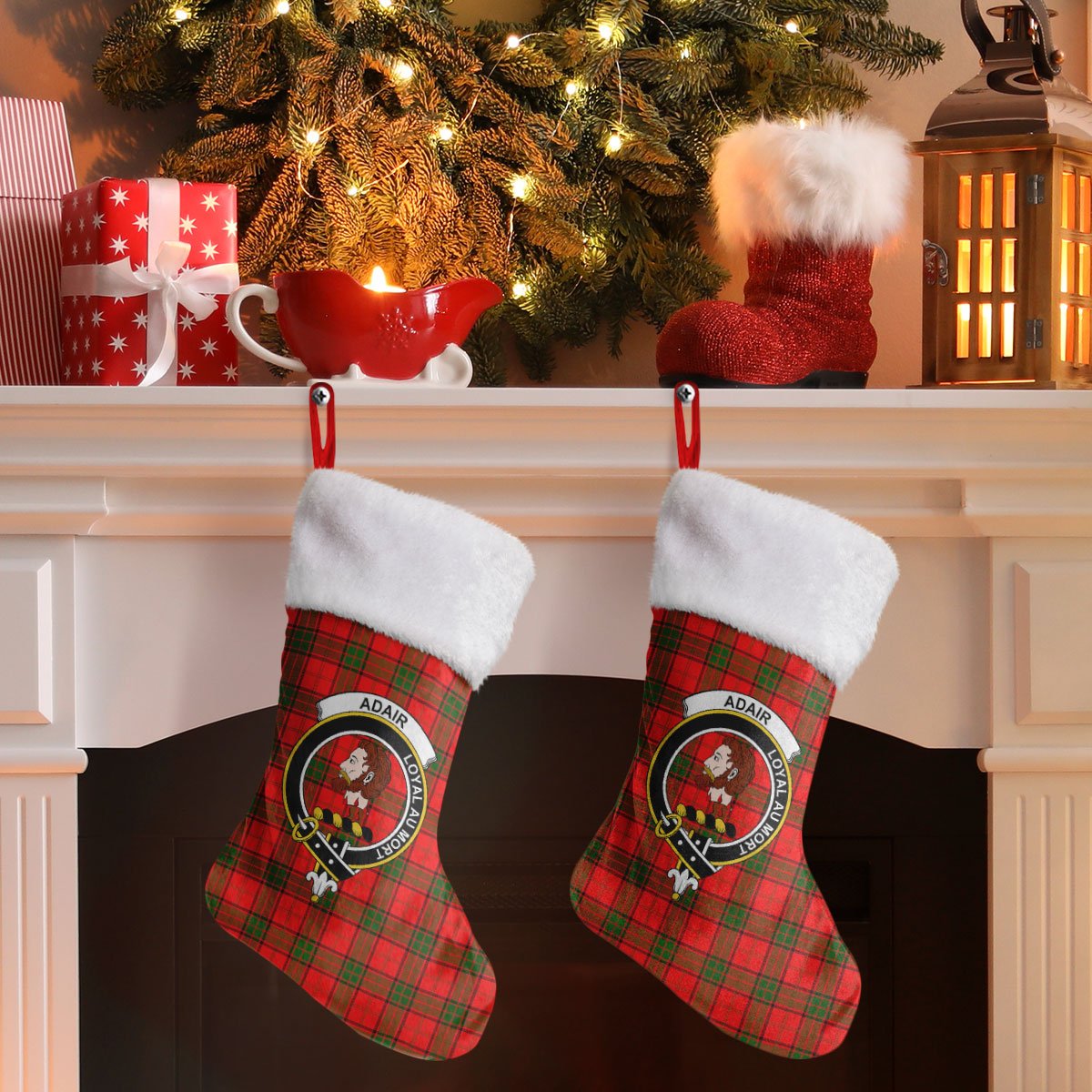 Clan Adair Modern Tartan Crest Christmas Stocking WX57 Adair Modern Tartan Tartan Stocking   