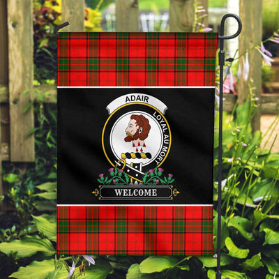 Clan Adair Modern Tartan Crest Garden Flag - Welcome JC94