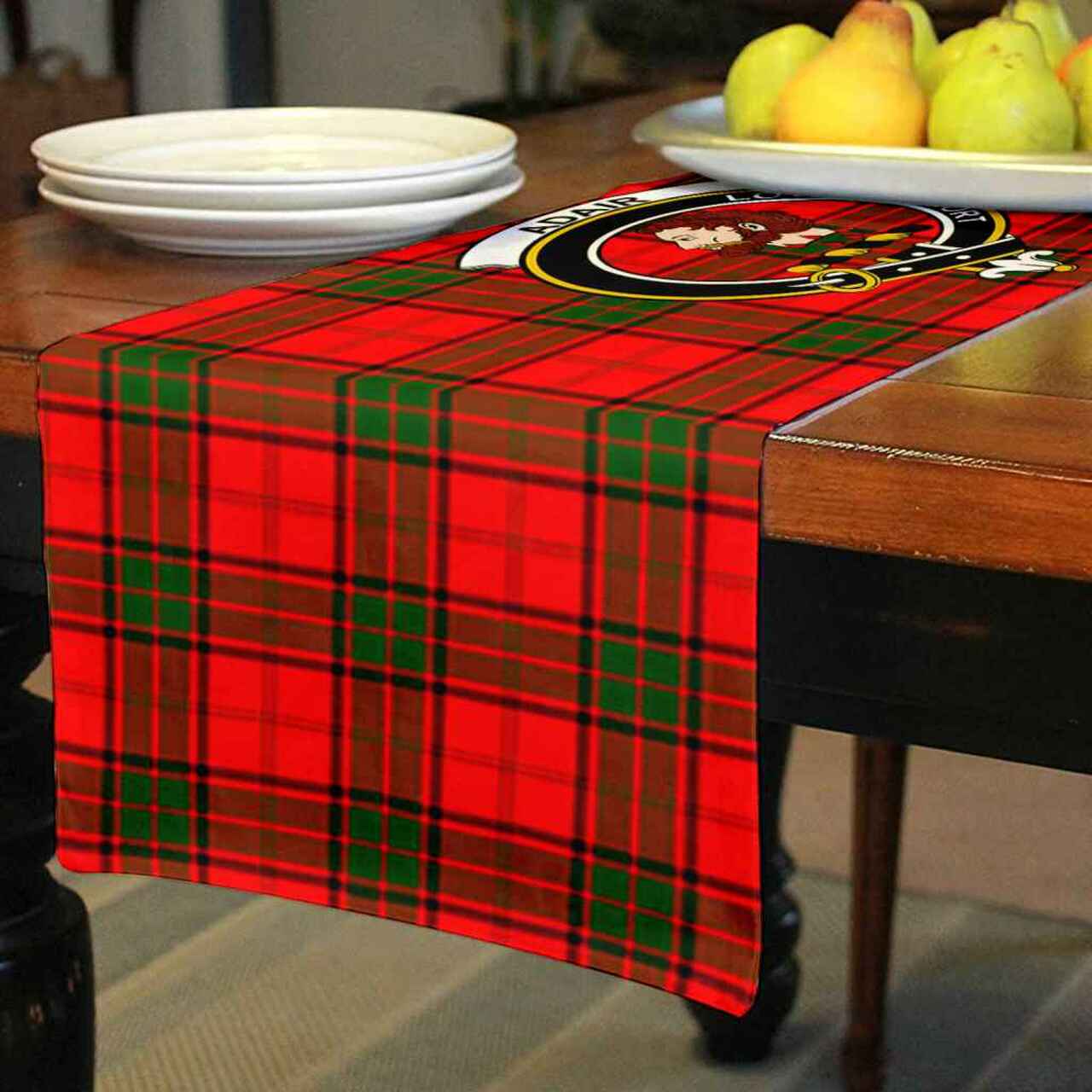 Clan Adair Tartan Crest Table Runner Cotton RW38 Adair Tartan Tartan Table Runner   