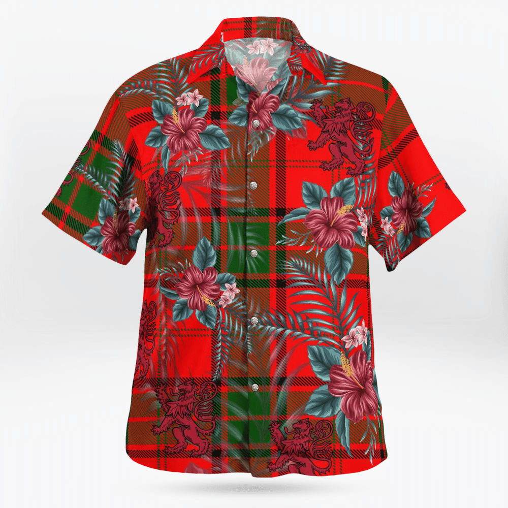 Clan Adair Tartan Scottish Lion Hawaiian Shirt FT30 Adair Tartan Tartan Hawaii Shirt   