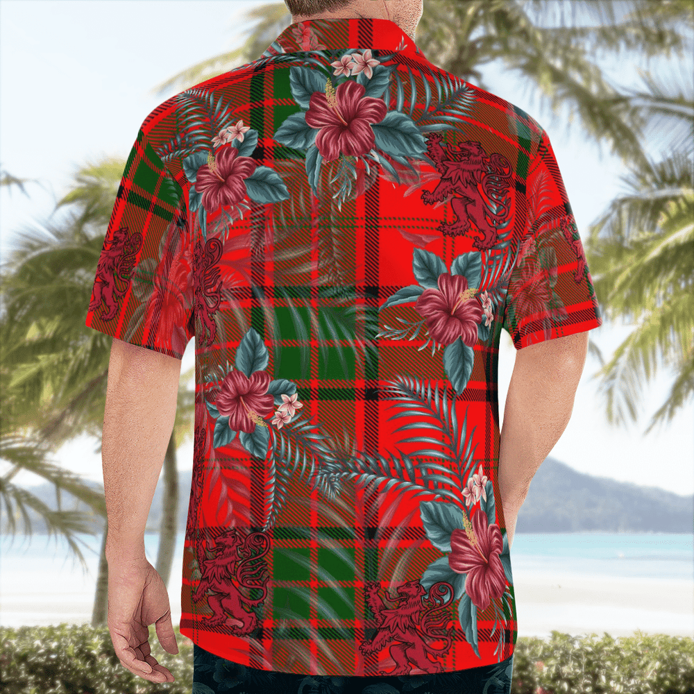 Clan Adair Tartan Scottish Lion Hawaiian Shirt FT30 Adair Tartan Tartan Hawaii Shirt   