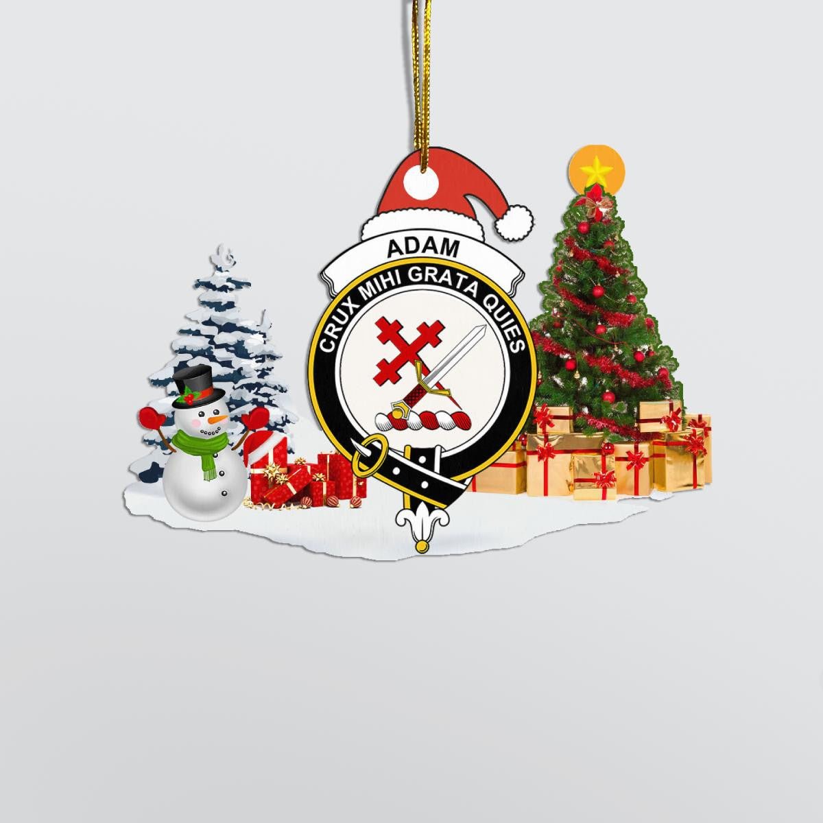 Clan Adam Crest Tartan Acrylic Christmas Ornament VV42 Adam Tartan Tartan Christmas   