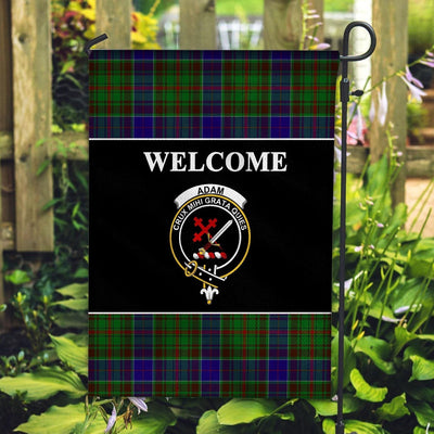 Clan Adam Tartan Crest Black Garden Flag TE73