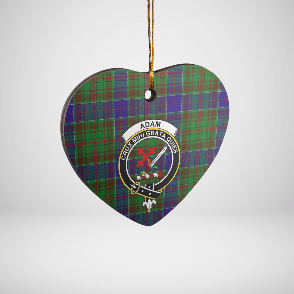 Clan Adam Tartan Crest Heart Ceramic Ornament KX87 Adam Tartan Tartan Christmas   