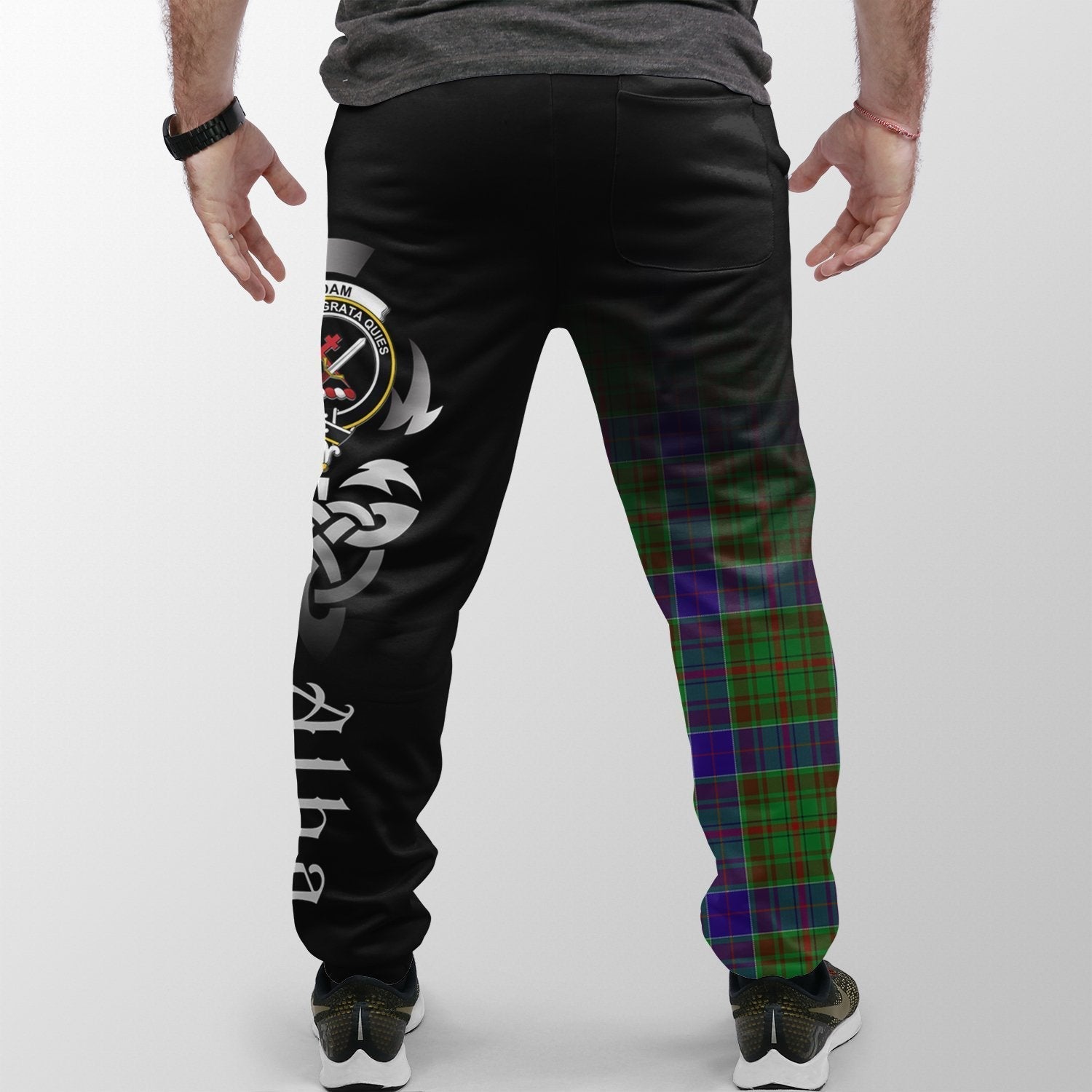 Clan Adam Tartan Crest Jogger Sweatpants  Alba Celtic Style QS67 Clan Adam Tartan Today   
