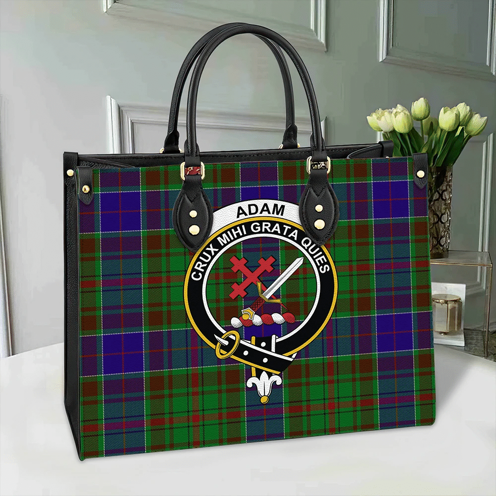 Clan Adam Tartan Crest Leather Bag XU49 Clan Adam Tartan Today   