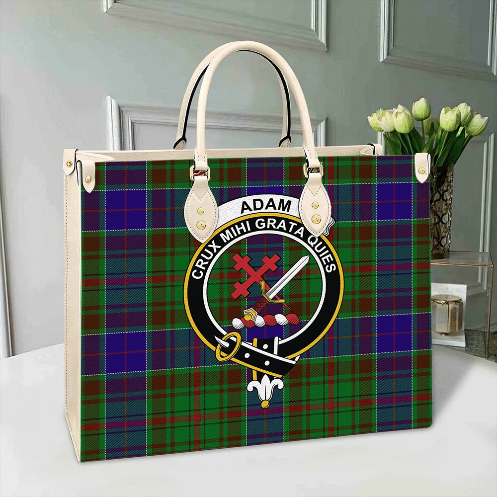 Clan Adam Tartan Crest Leather Bag XU49 Clan Adam Tartan Today   